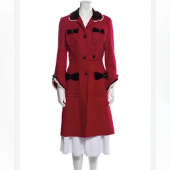 💥HOST  PICK💥 Marc Jacobs Red Wool Cashmere Peacoat Size Large - Picture 1 of 16